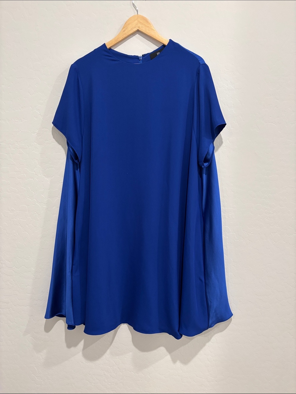 Banana Republic Aurelia Trapeze Satin Dress Horizon Line Blue
